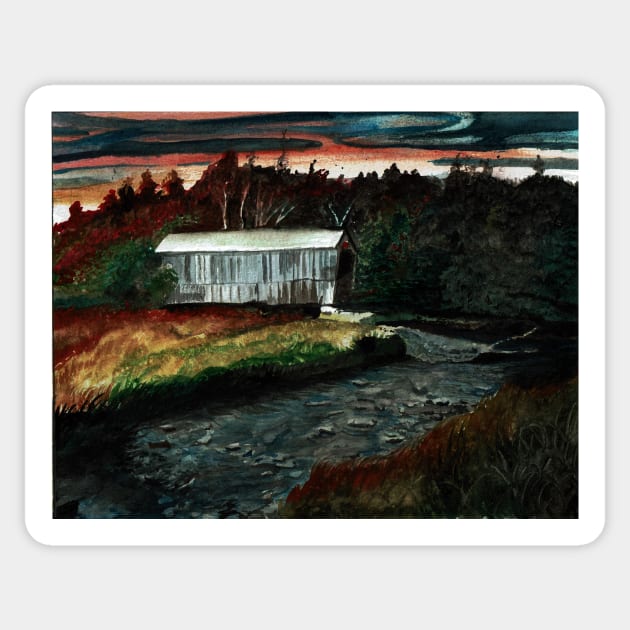 Malone Covered Bridge Kennebecasis # 23 Sticker by DureallFineArt